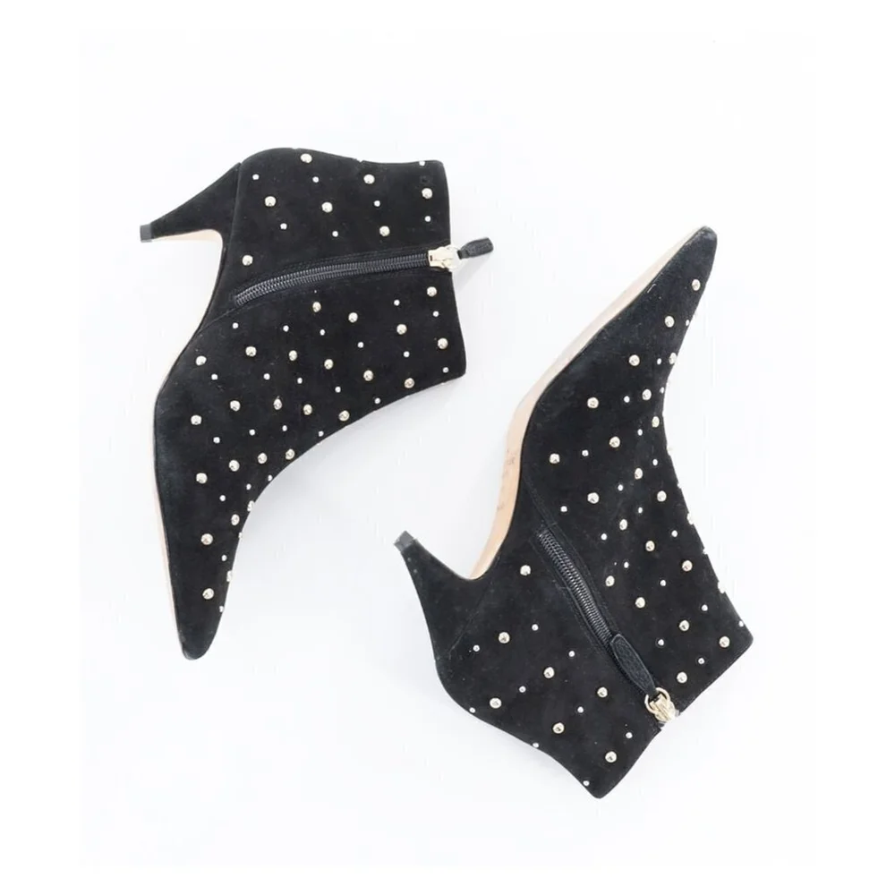KATE‎ SPADE Starr Pointed Toe Studded Suede Ankle Bootie Size 7.5